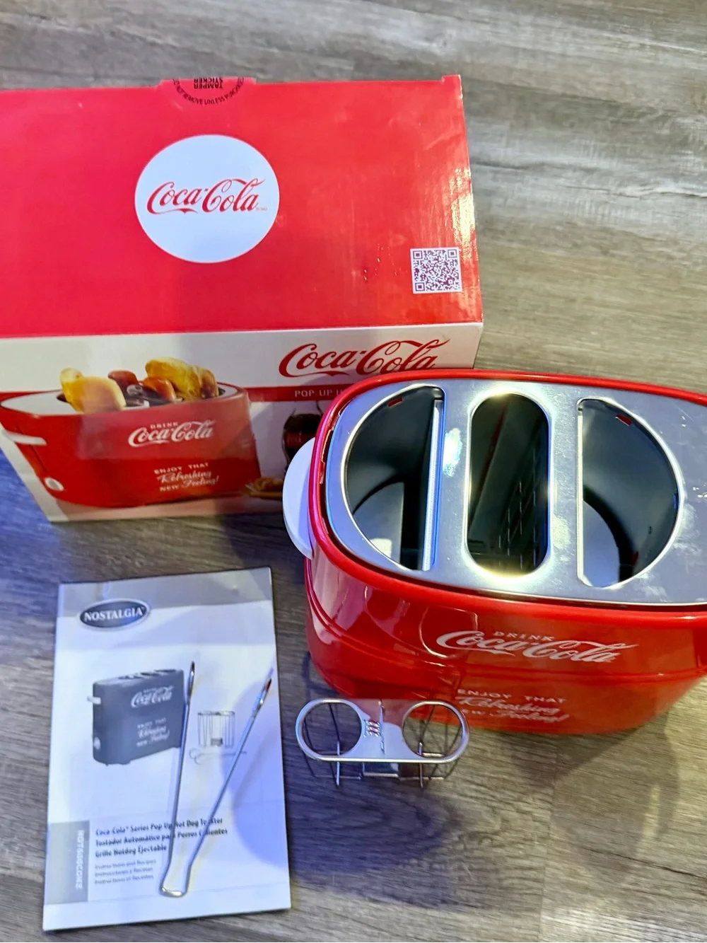 Coca-Cola Red Pop-Up Hot Dog Toaster with Classic Logo